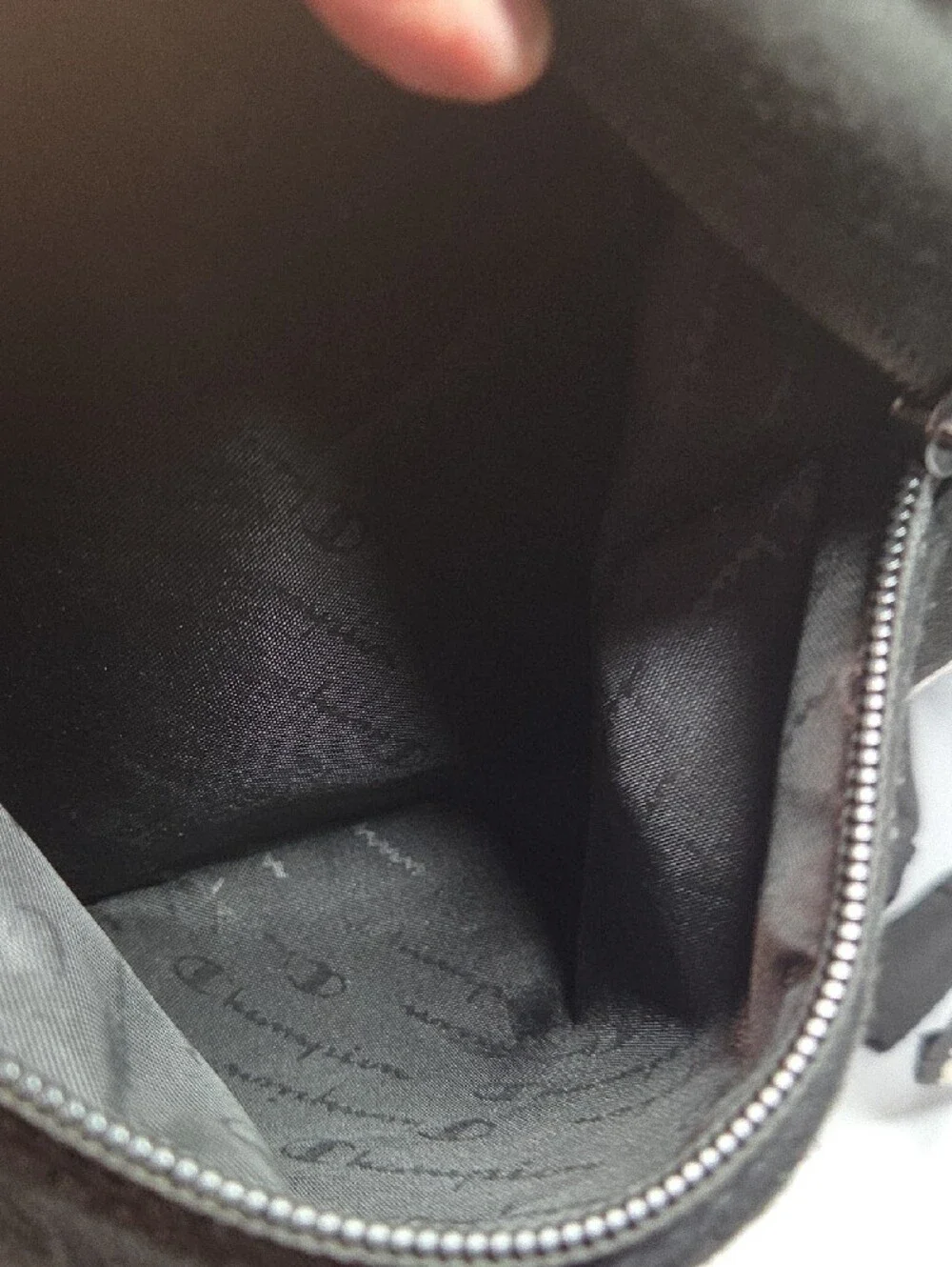 Champion Black Backpack with Red & White Logo Accent